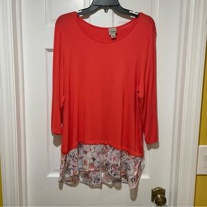 COMO Vintage Layered Tunic Top- Women’s Large